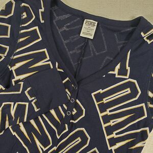 Victorias Secret Pink Medium Pajamas Long John WVU Mountaineers Snap Flap